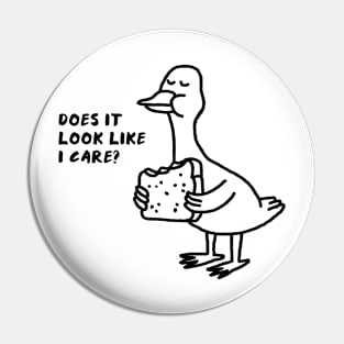 Like I Care? Duck Eats A Sandwich Pin