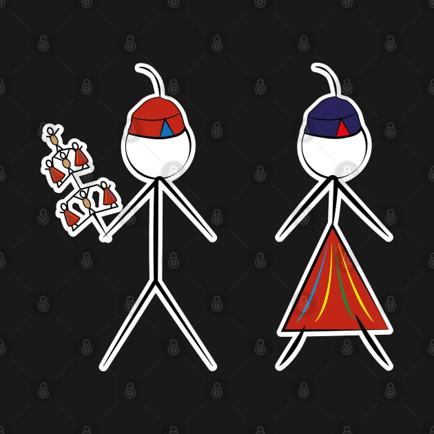 Madeira Island Male & Female Stick Figure inspired by Folklore by Donaby
