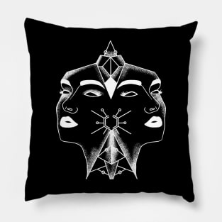 Geometrical tattoo style illustration Pillow