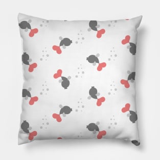 Abstract fish with heart shaped tail pattern Pillow