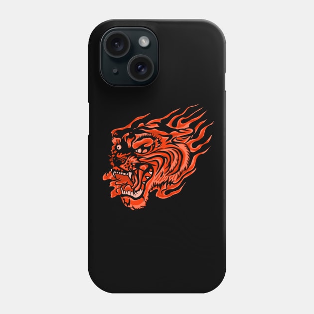 Tribal angry tiger head Phone Case by EPDICAY