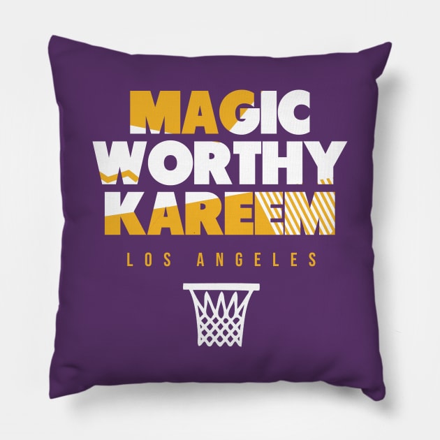 Los Angeles Throwback Basketball Pillow by funandgames