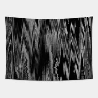 black and gray abstract design waves art Tapestry