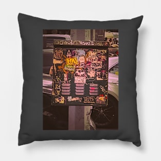 Graffiti Tag Stickers New York City Pillow