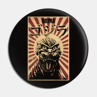 Vintage Kaiju Propaganda Pin