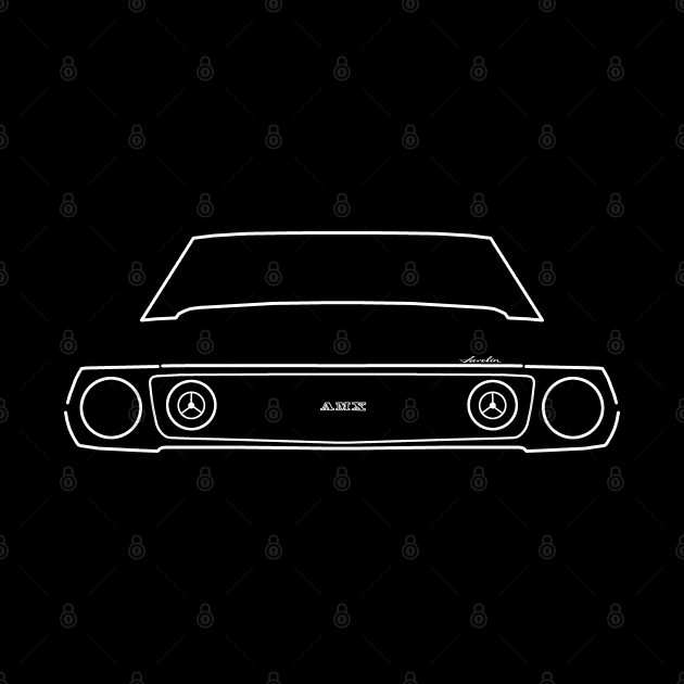 1973 AMC Javelin classic car outline graphic (white) by soitwouldseem