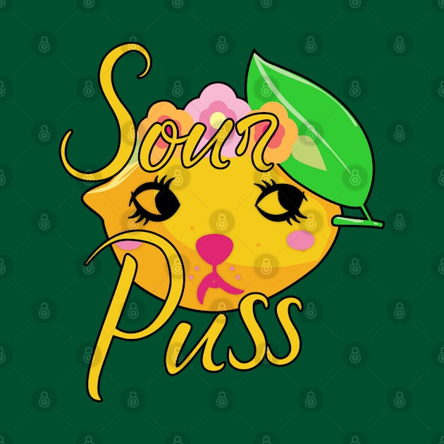 Sourpuss, a girly but sour pussycat. Gift for girlfriend by alcoshirts