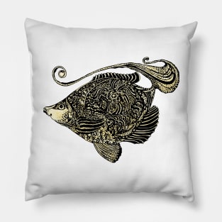 fish ornamental with texture Pillow