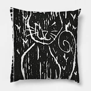 Maria's Cat (Black) Pillow