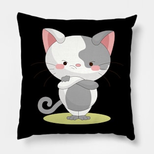 funny cats angry so cute Pillow