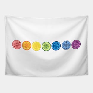 Chakra mandalas horizontally Tapestry