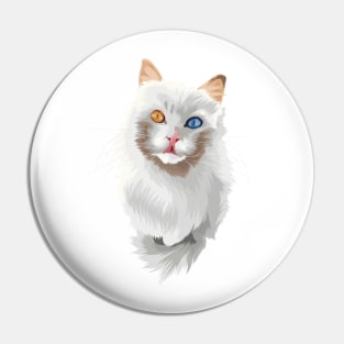 White Pussy Cat Pin