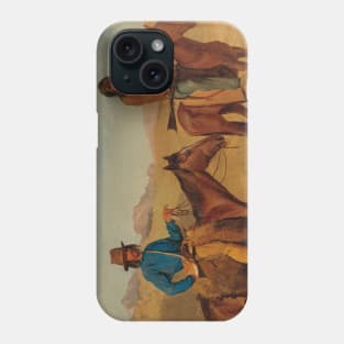Trapper And Indian Guide On Horseback by Albert Bierstadt Phone Case