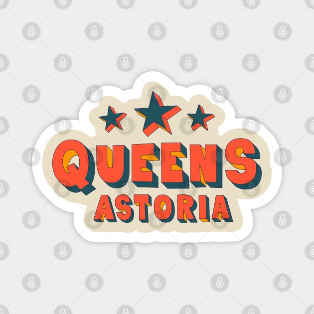 Pop Art Queens Astoria - Dive into the Colorful Heart of Queens, NYC Magnet by Boogosh