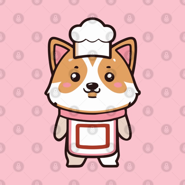 cute corgi kawaii funny chef by Kawaii Bomb