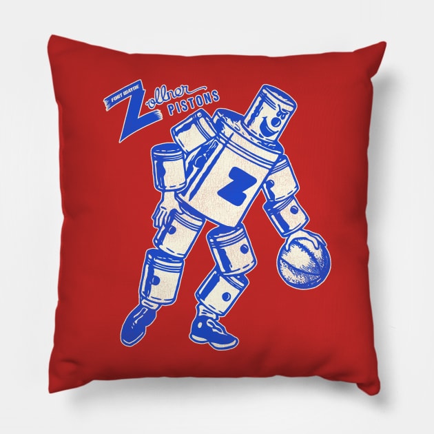 Defunct Fort Wayne Zollner Pistons Basketball Team Pillow by Defunctland