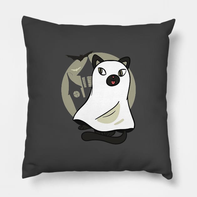 Ghost Cat Pillow by LR_Collections