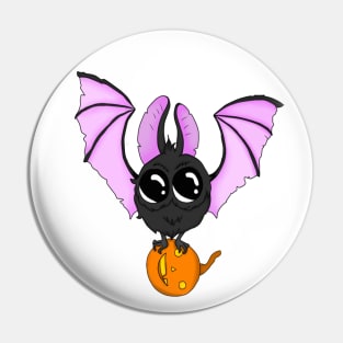 Bat with pumpkin Pin