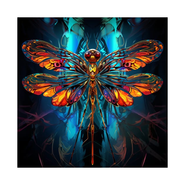 Dragonfly Neon Art 2 by AstroRisq