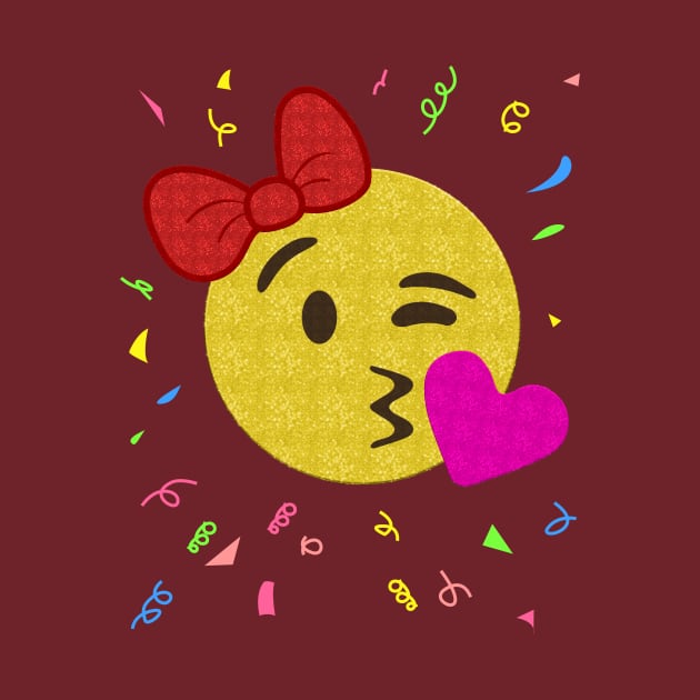 Emoji Birthday Shirt - Girl Heart Kiss by Xeire