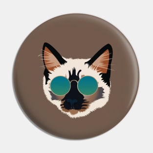 Cool Siamese Cat Pin