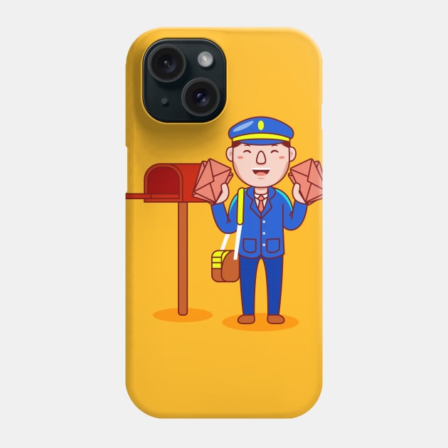 Cute Postman Cartoon Phone Case by MEDZ