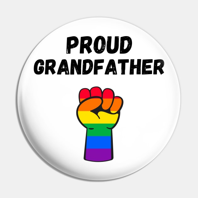 Proud Grandfather Rainbow Pride T Shirt Design Pin by Rainbow Kin Wear