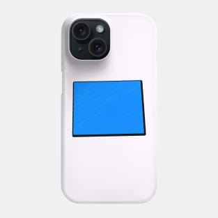 Bright Blue Wyoming Outline Phone Case