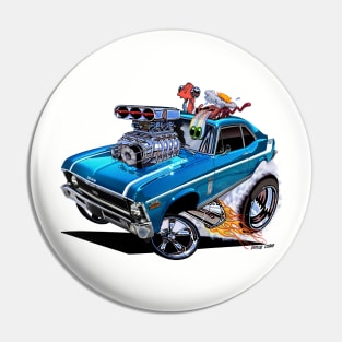 SUPER Nova 1970 Nova blue muscle car Pin