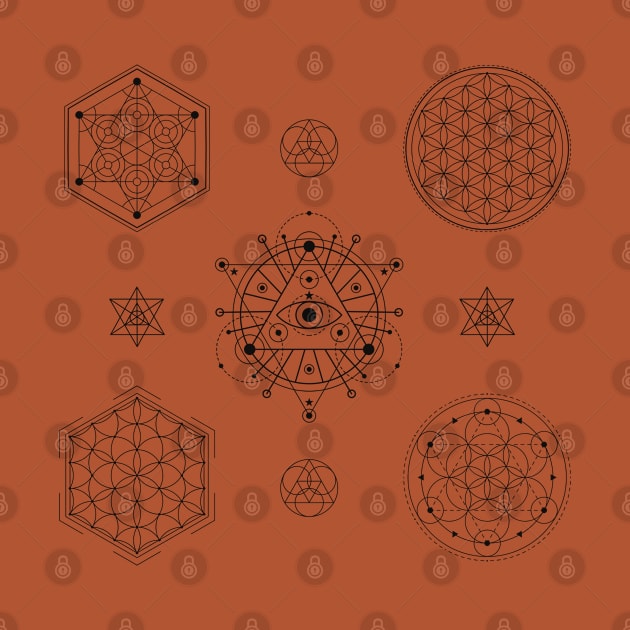 Sacred Geometry Metatron's Cube Flower of Life Seed of Life Spiritual Zen Geometric Design by WiccanGathering