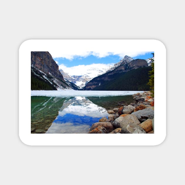 Lake Louise Victoria Glacier Alberta Canadian Rockies Canada Magnet by AndyEvansPhotos