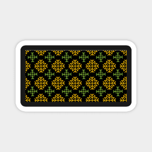 Mustard Yellow & Green Floral Pattern Magnet