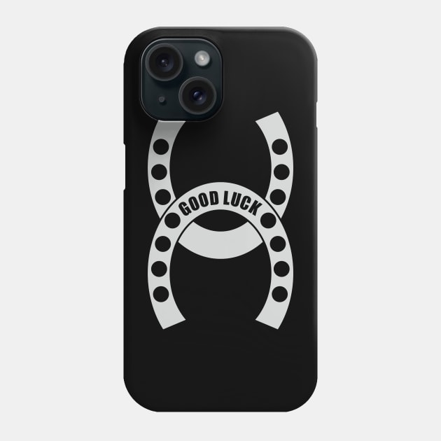The Lucky Horseshoes (silver print) Phone Case by aceofspace