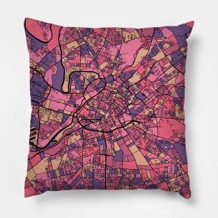 Manchester Map Pattern in Purple & Pink Pillow