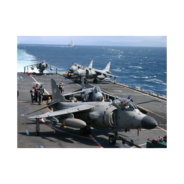 Sea Harriers onboard HMS Illustrious. by captureasecond