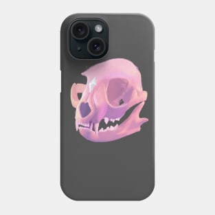 Pink Cat Skull With Crystal Phone Case