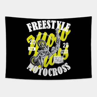 Freestyle Motocross FMX No Fear Yellow Tapestry