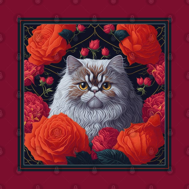 Persian cat. Style vector (red version Persian cat) by xlhombat