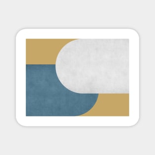 Half Circle Colorblock - Gold Blue and White Magnet