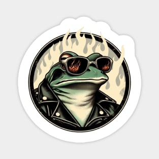 cool biker frog Magnet