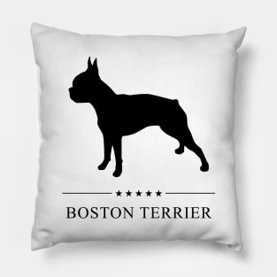 Boston Terrier Black Silhouette Pillow