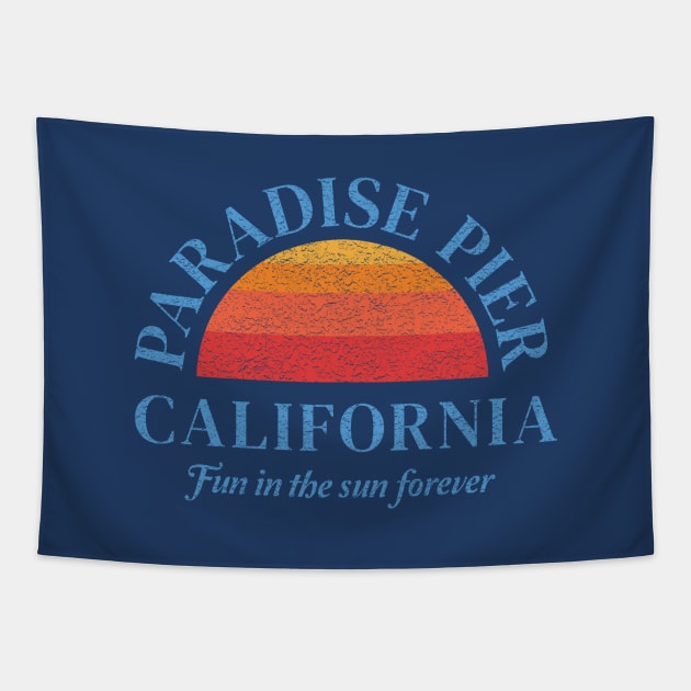 California Pier in the 80s Tapestry by Heyday Threads