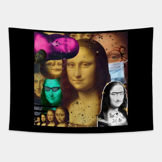 MONALISA MONA LISA GIOCONDA LEONARDO DAVINCI COLLAGE POP ART PUNK Tapestry by EBAN