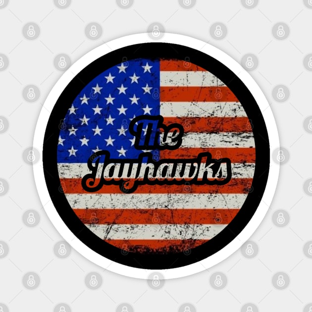 The Jayhawks / USA Flag Vintage Style Magnet by Mieren Artwork 