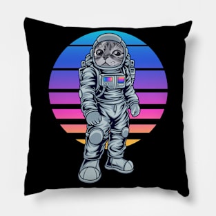 Astronaut Cat - Funny Astronomy Lover Galaxy Exploration Pillow