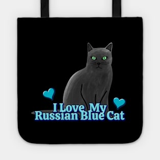 I Love My Russian Blue Cat Tote