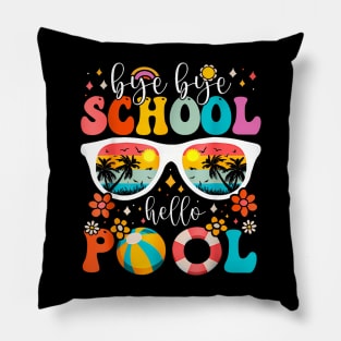 Groovy Bye Bye School  Pool Last Day Of School Summer Pillow