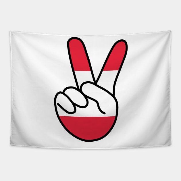 Austria Flag V Sign Tapestry by DiegoCarvalho