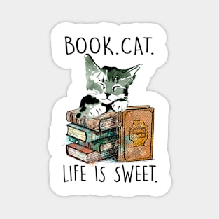 Book cat Magnet