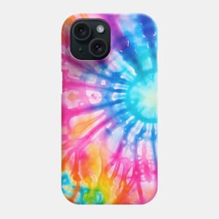 Rainbow Spiral Tie Dye Watercolor Rainbow Phone Case